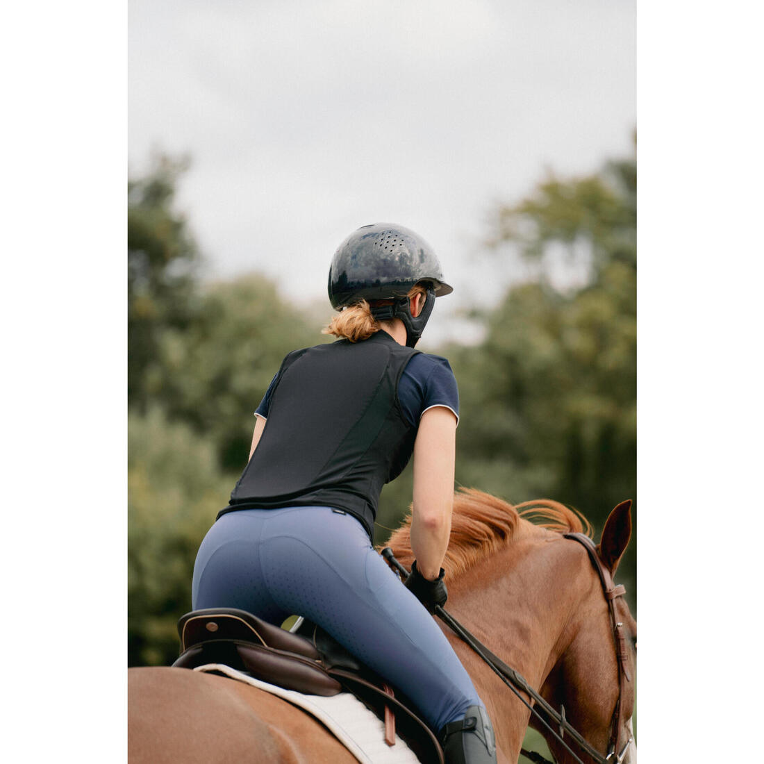Dorsale d'équitation Souple 500 Adulte Noir D3O®