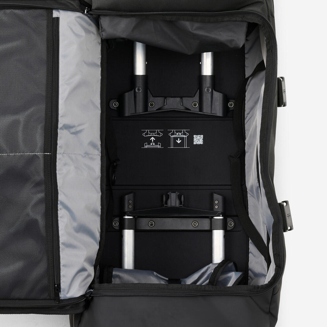 Valise pliable 85L noire Spacesaver, sac de voyage à roulettes