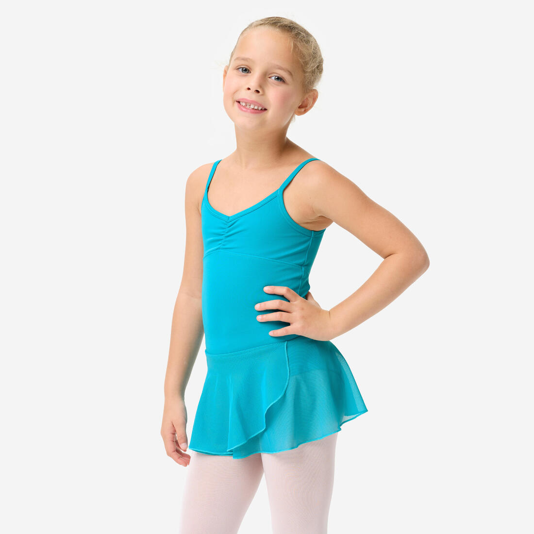 Tunique de danse classique fille corail.