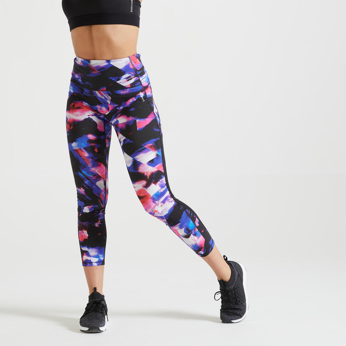 Legging taille haute Fitness court et gainant – multicolore