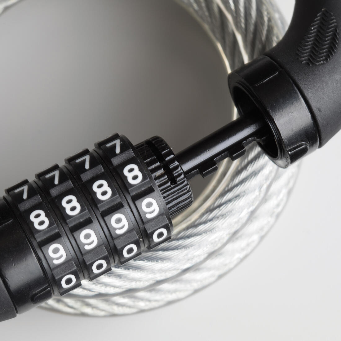Antivol accessoires velo spirale serrure code 120 gris