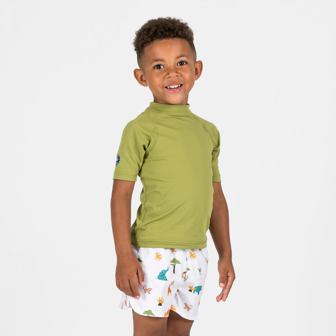T-shirt anti uv bébé manches courtes corail
