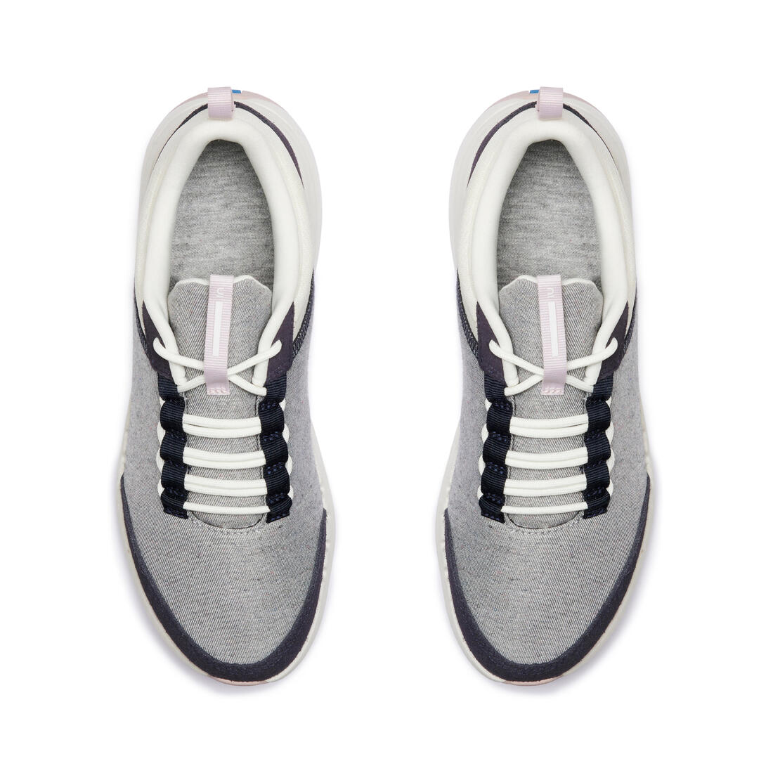 Chaussures marche urbaine femme, walk active bleu blanc