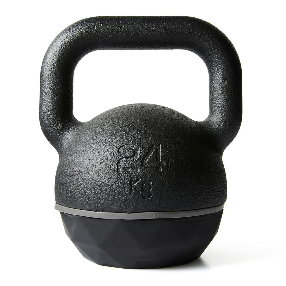 Kettlebell en fonte et base caoutchouc 24 kg, fonte en partie recyclée