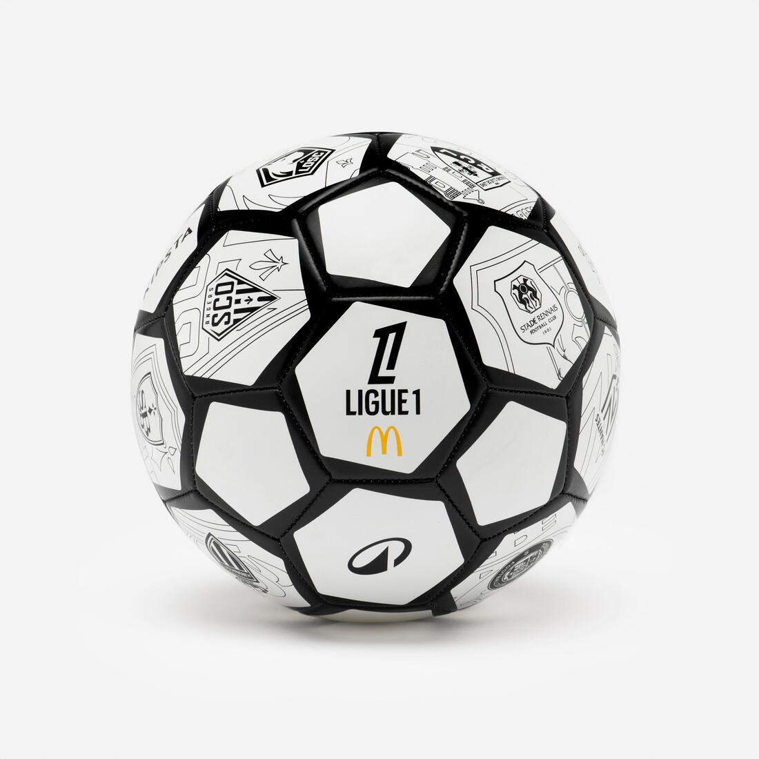 Ballon de football fans ball ligue 1 Mc Donalds multilogos clubs 2026-2027