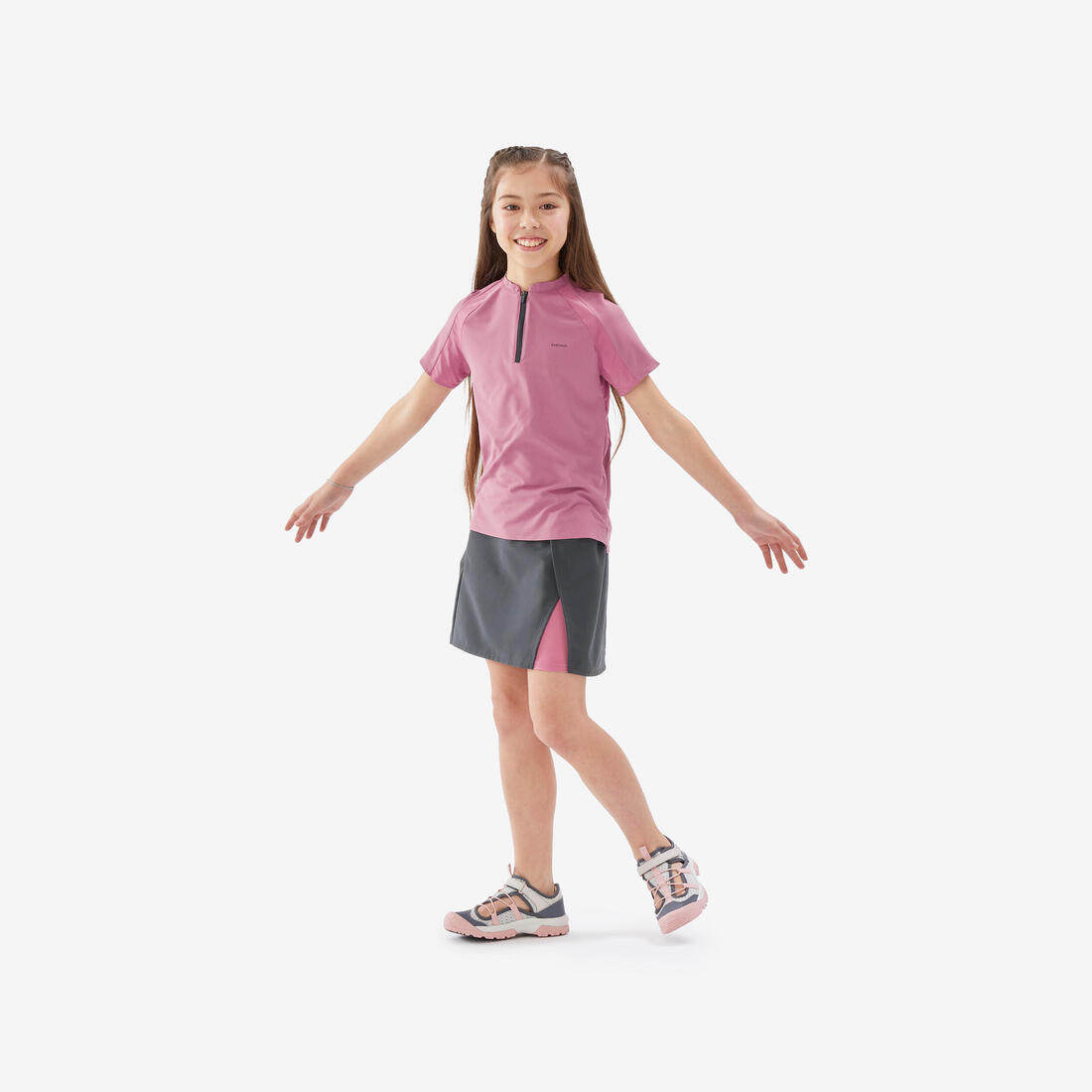 Jupe-short de randonnée enfant 7-15 ans, MH100 verte