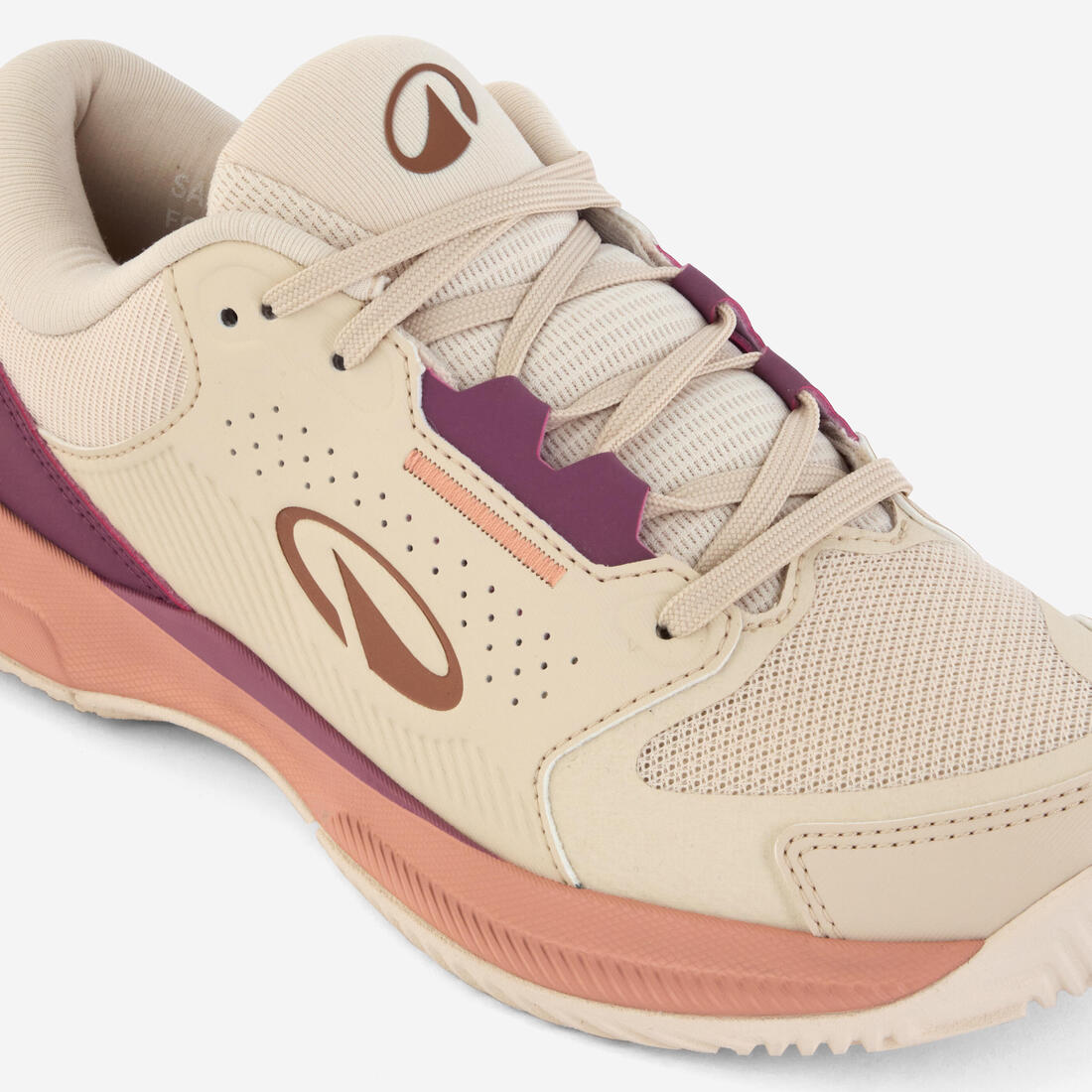 Chaussures de tennis terre battue adulte, Comfort beige rose