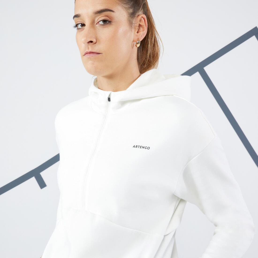 Sweat tennis à capuche demi zip dry soft - Dry 900