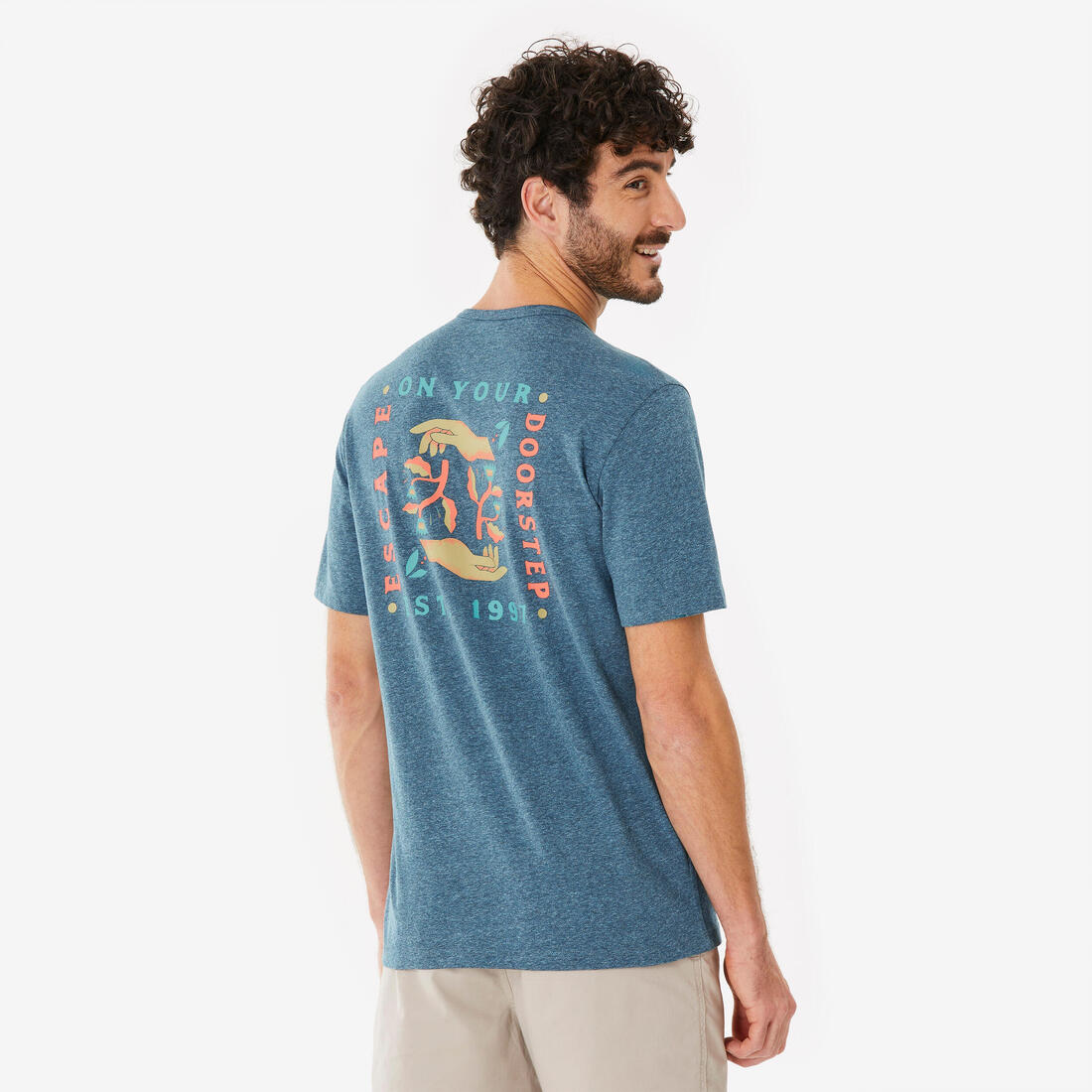 T-shirt de randonnée manches courtes homme, NH100