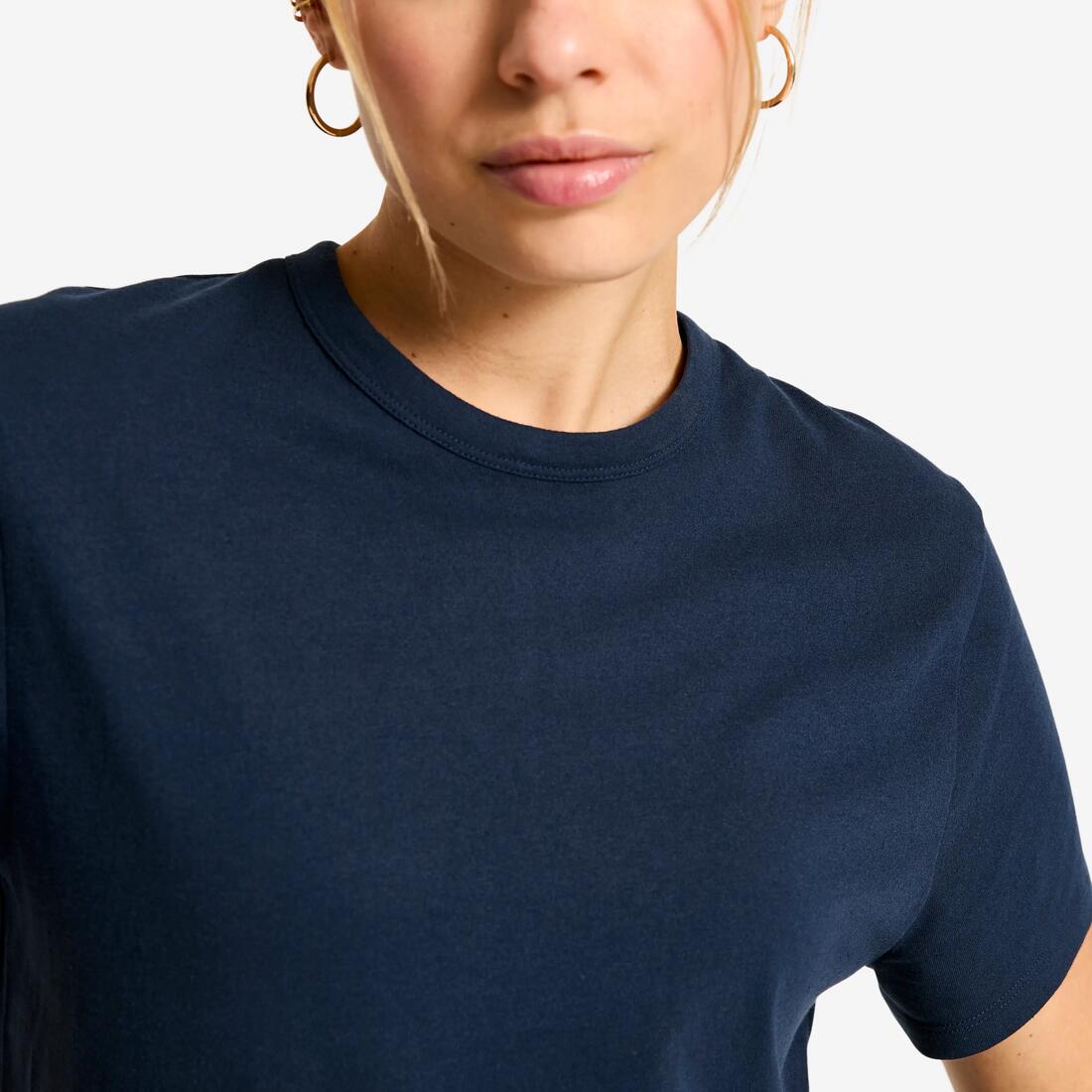 T-shirt coton femme,  essentiel bleu marine