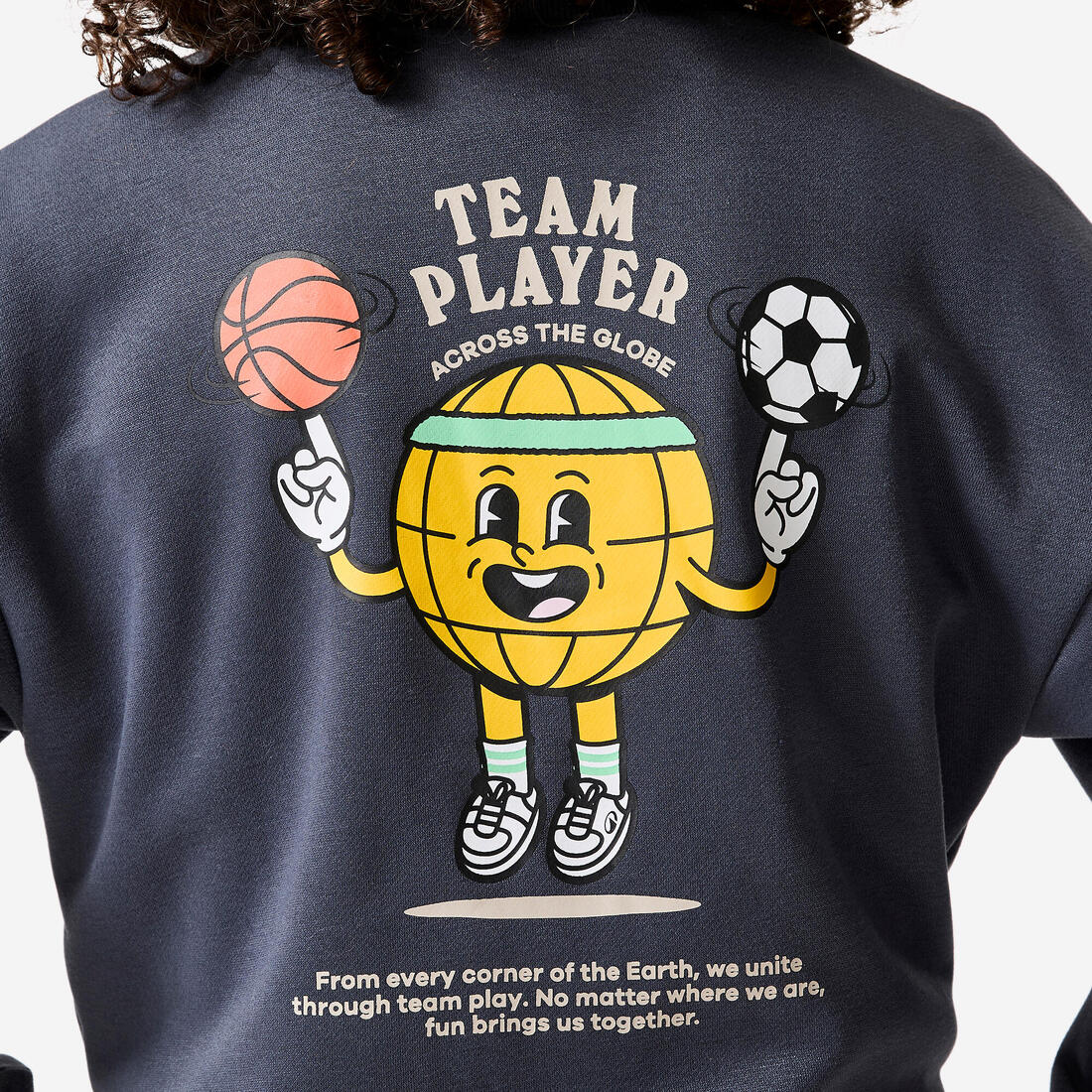 Sweat col rond imprimé en molleton chaud enfant