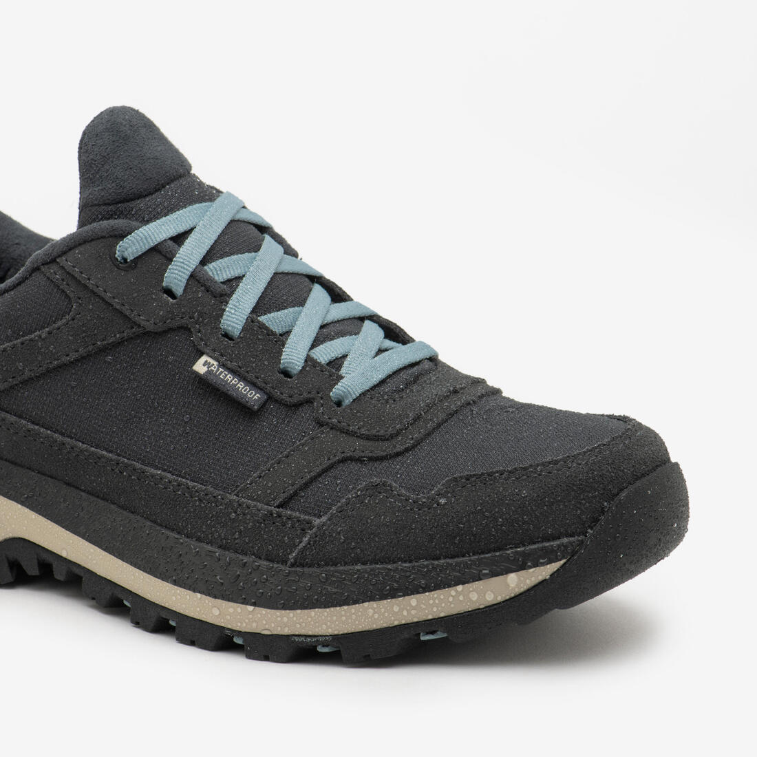 Chaussures de randonnée imperméables femme, NH500 Cuir WP gris