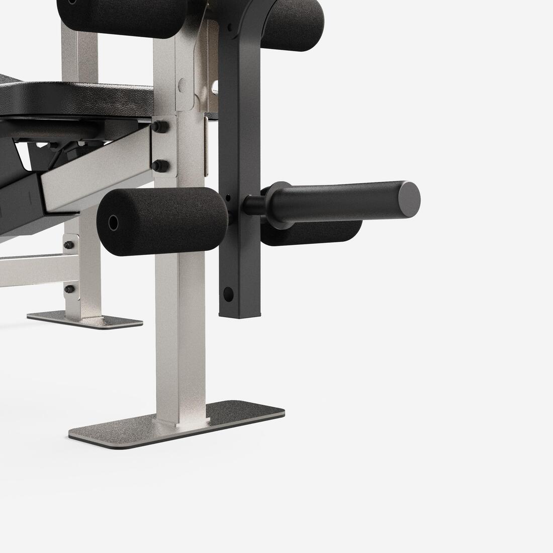 Banc de musculation avec chandelles avec station de biceps curl et de leg curl