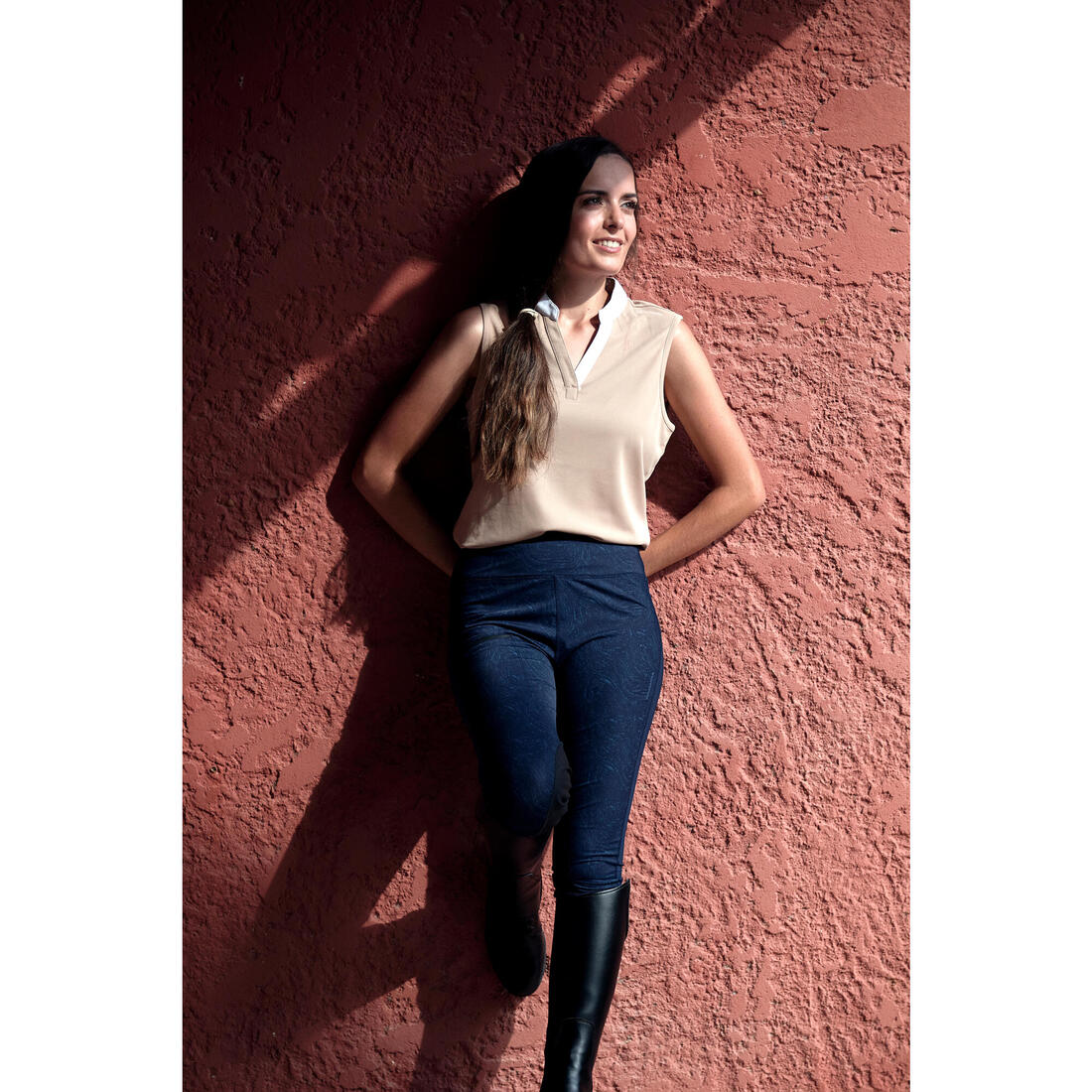 Legging équitation léger Femme - 100 marine