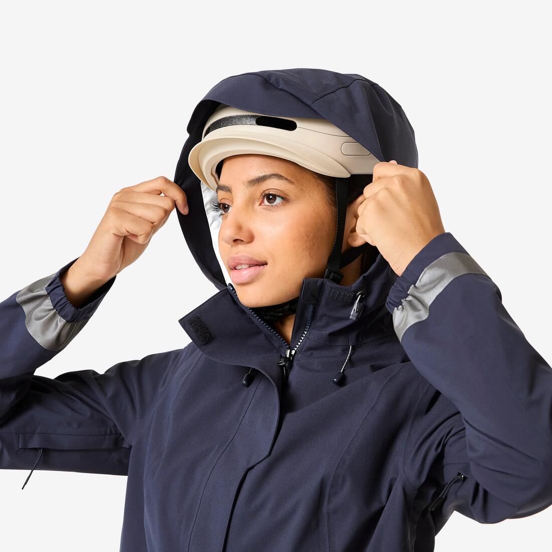 VESTE PLUIE VELO VILLE VISIBILITE NUIT 540 FEMME BLEU MARINE