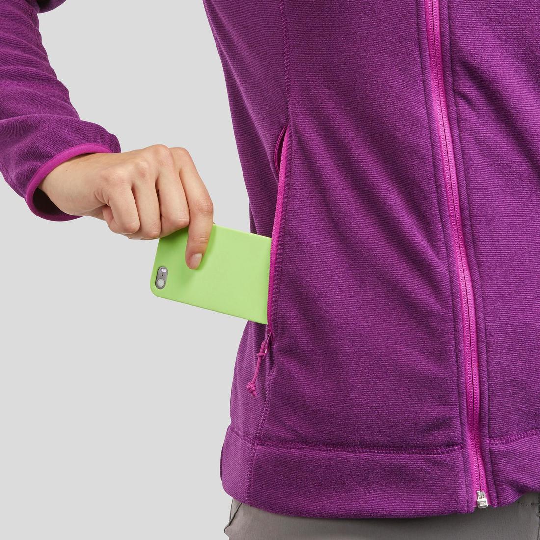 Polaire de randonnée montagne femme, MH100 full zip