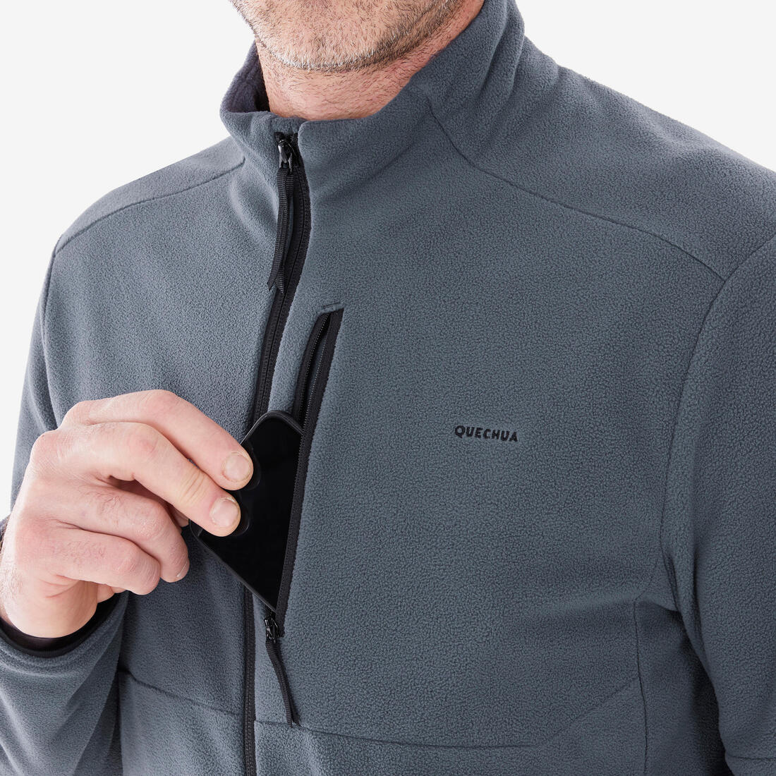 Polaire de randonnée montagne homme, MH500 full zip