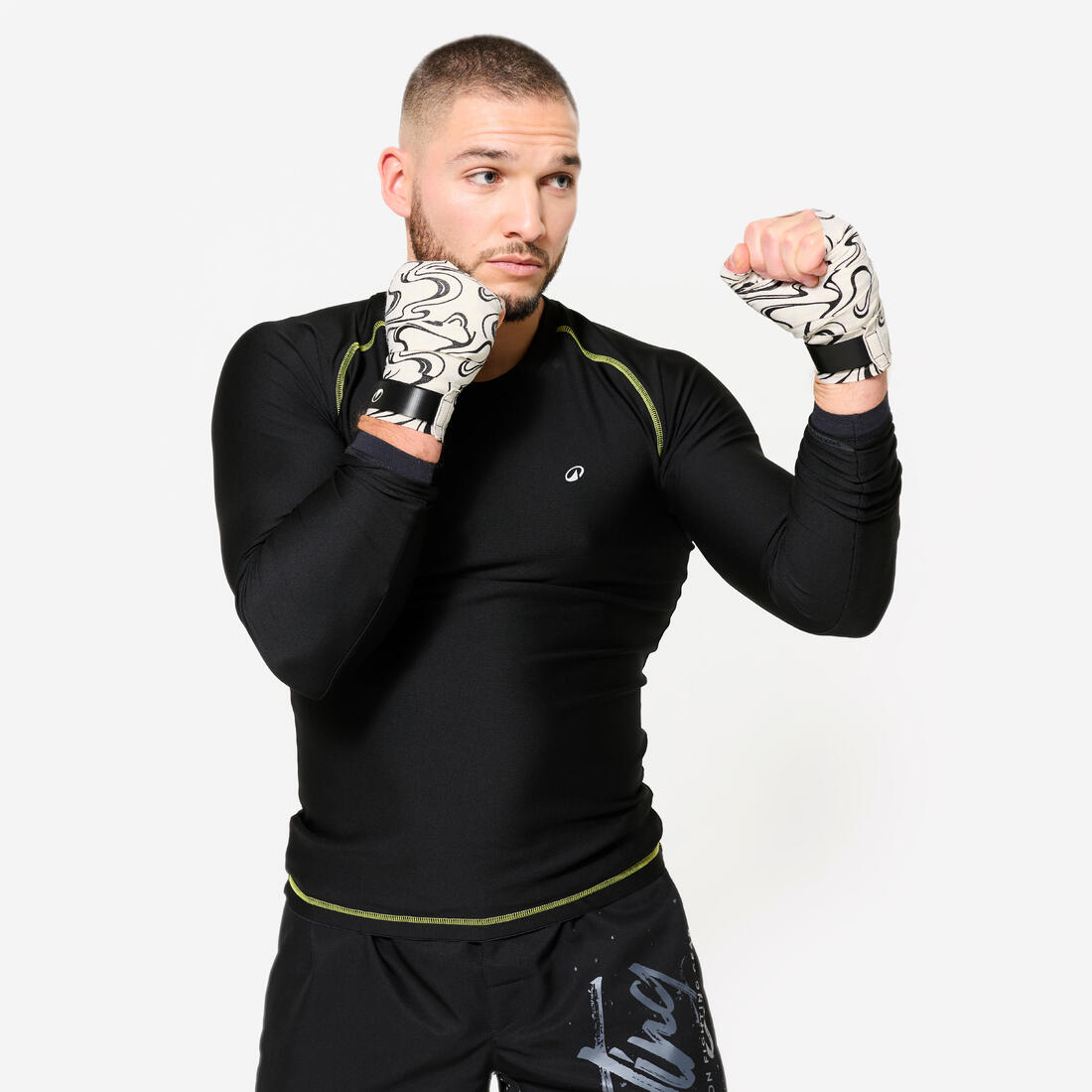 Bandes de boxe 3m résistante, blanc cassé et noir