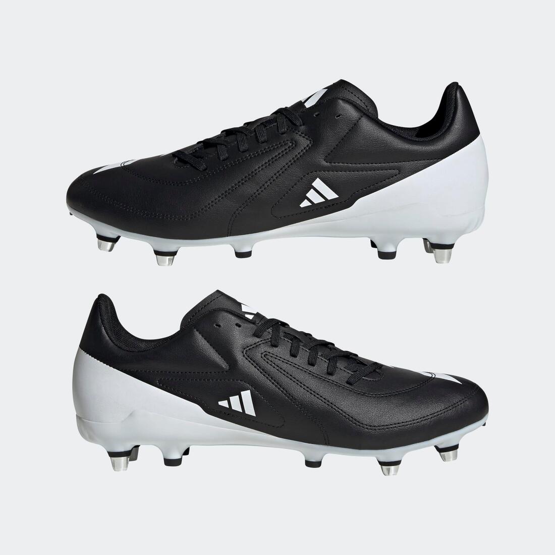 Crampons hybrides de rugby Adulte - Adidas RS15 SG Hybride noir et blanc