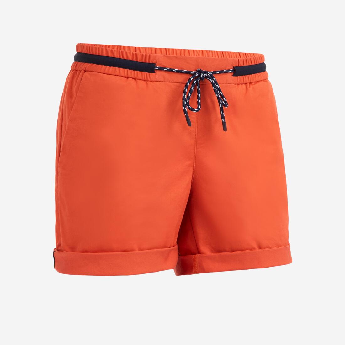 Short de voile femme SAILING 100 Navy – orange argile
