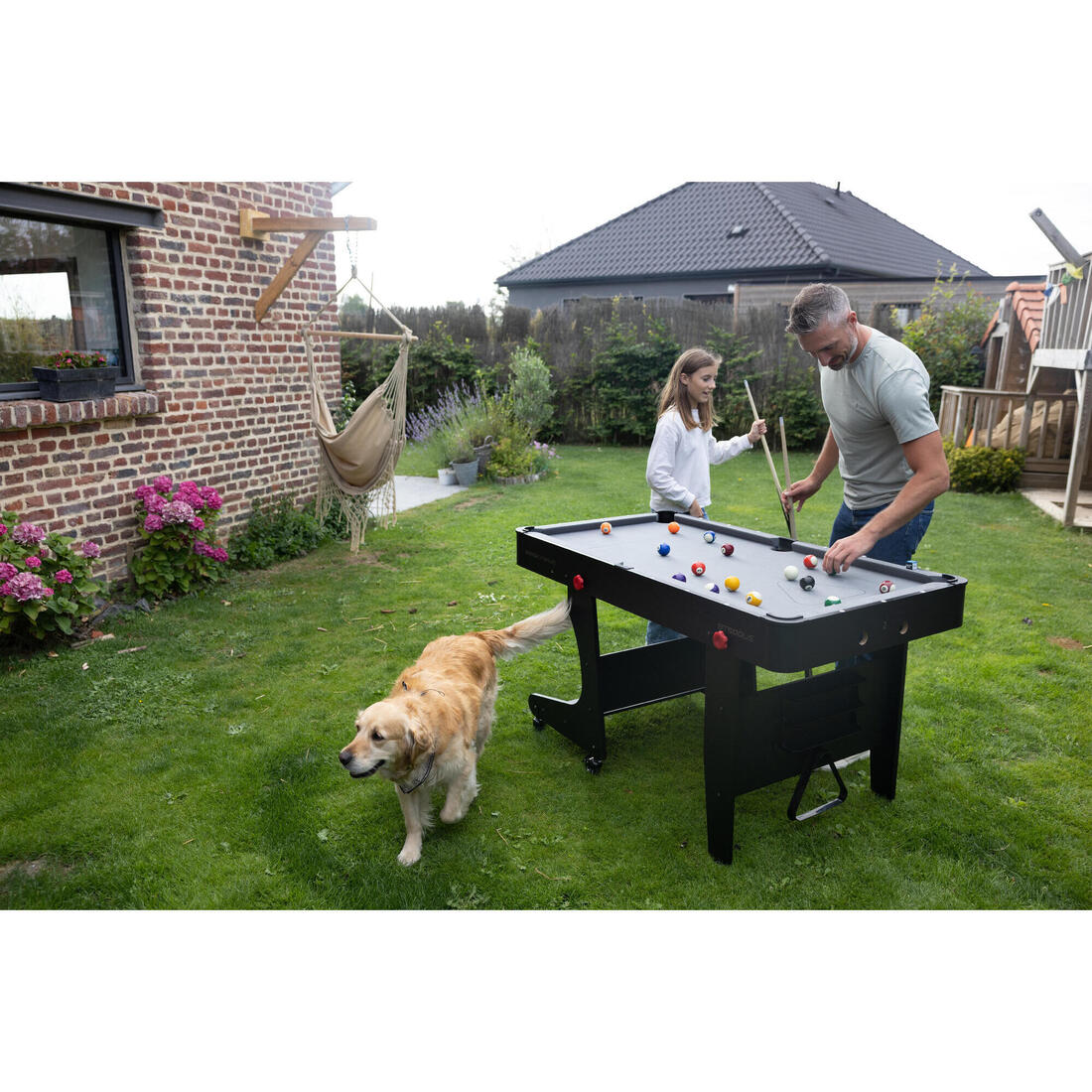 Table de billard pliable américain - BT 500 US tapis gris