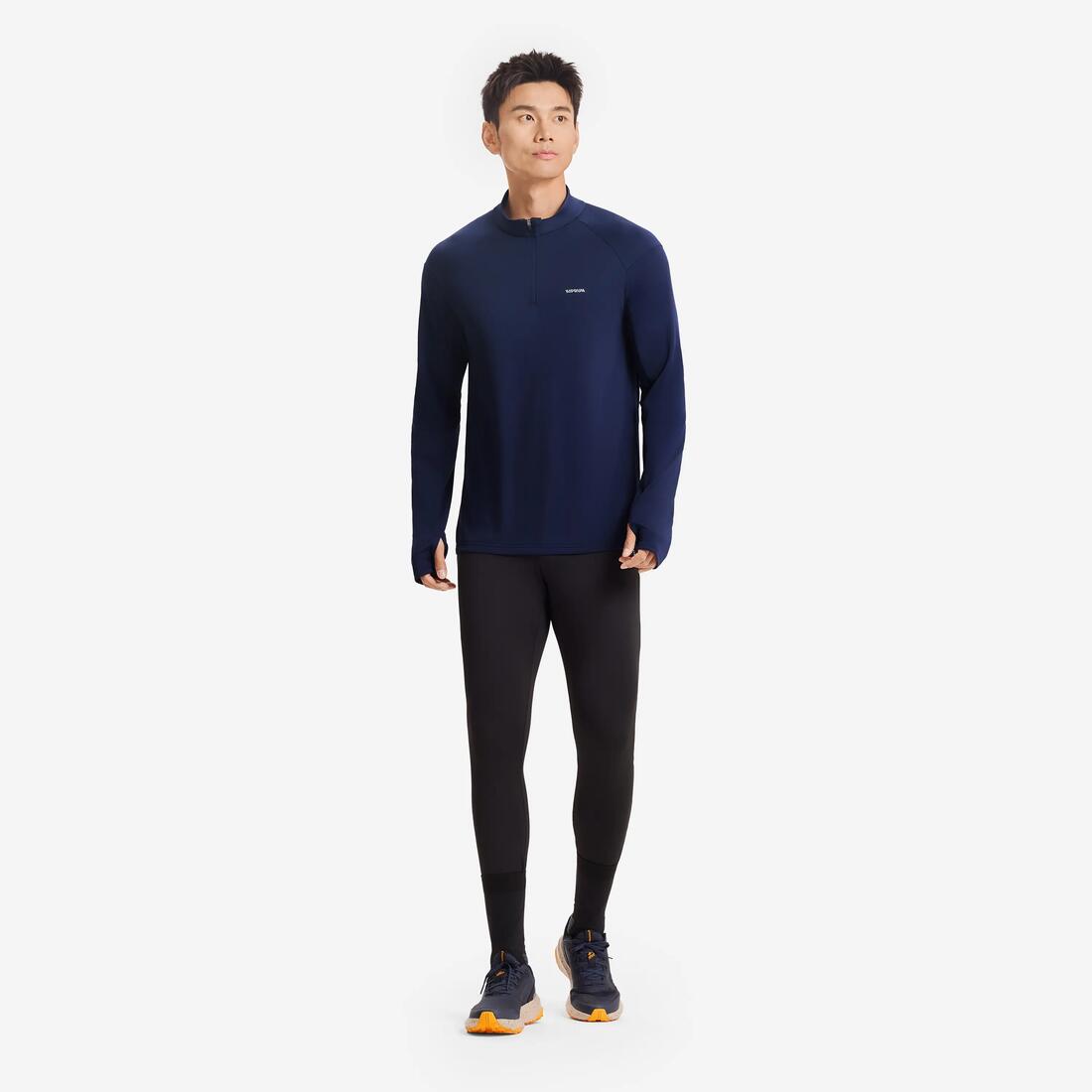 Collant chaud de running Homme - KIPRUN Run 100 Warm Noir