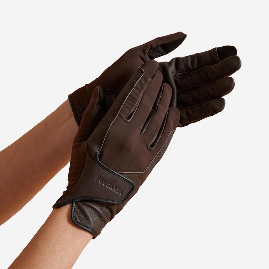 Gants cuir équitation adulte Caramel