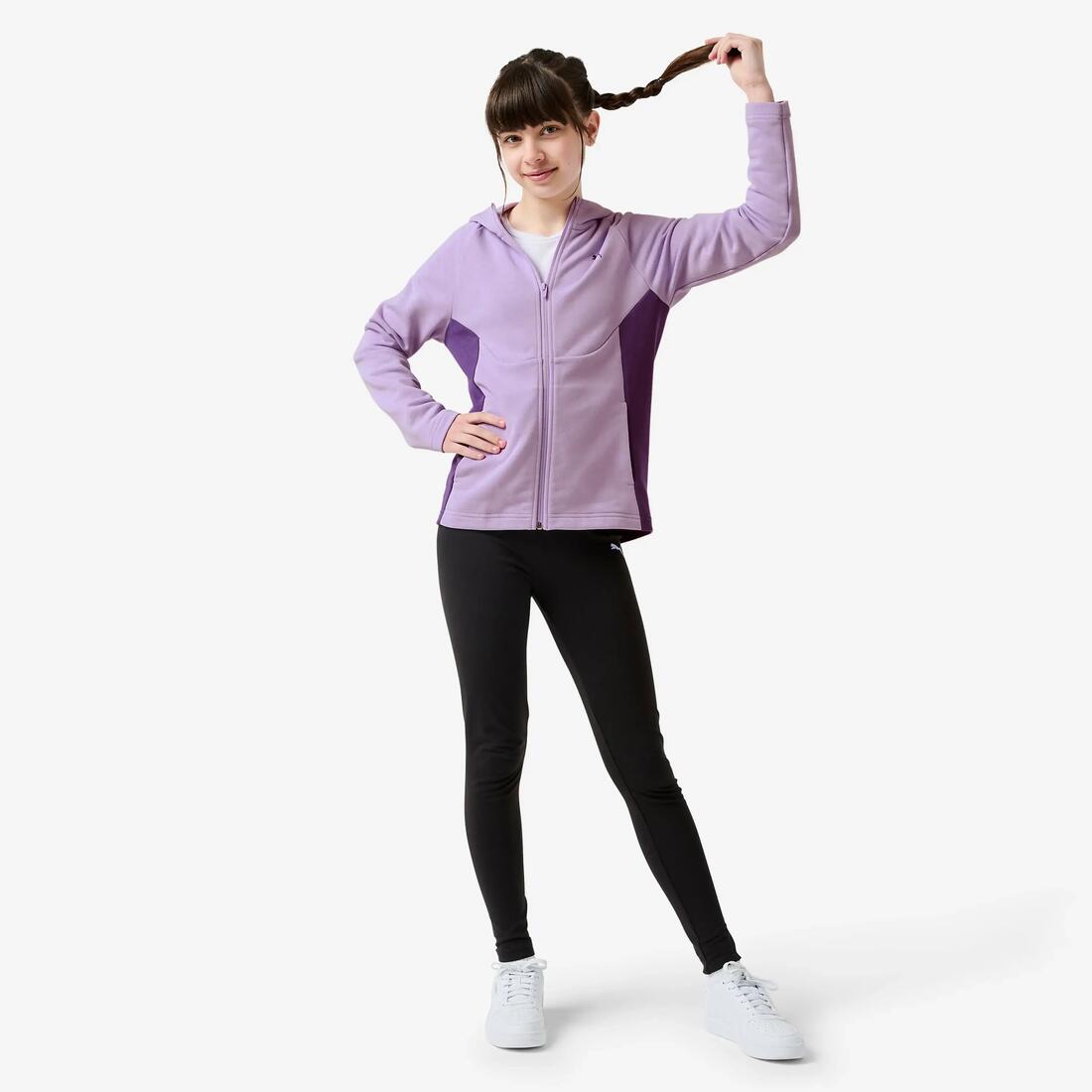 Survêtement zippé enfant, mauve et