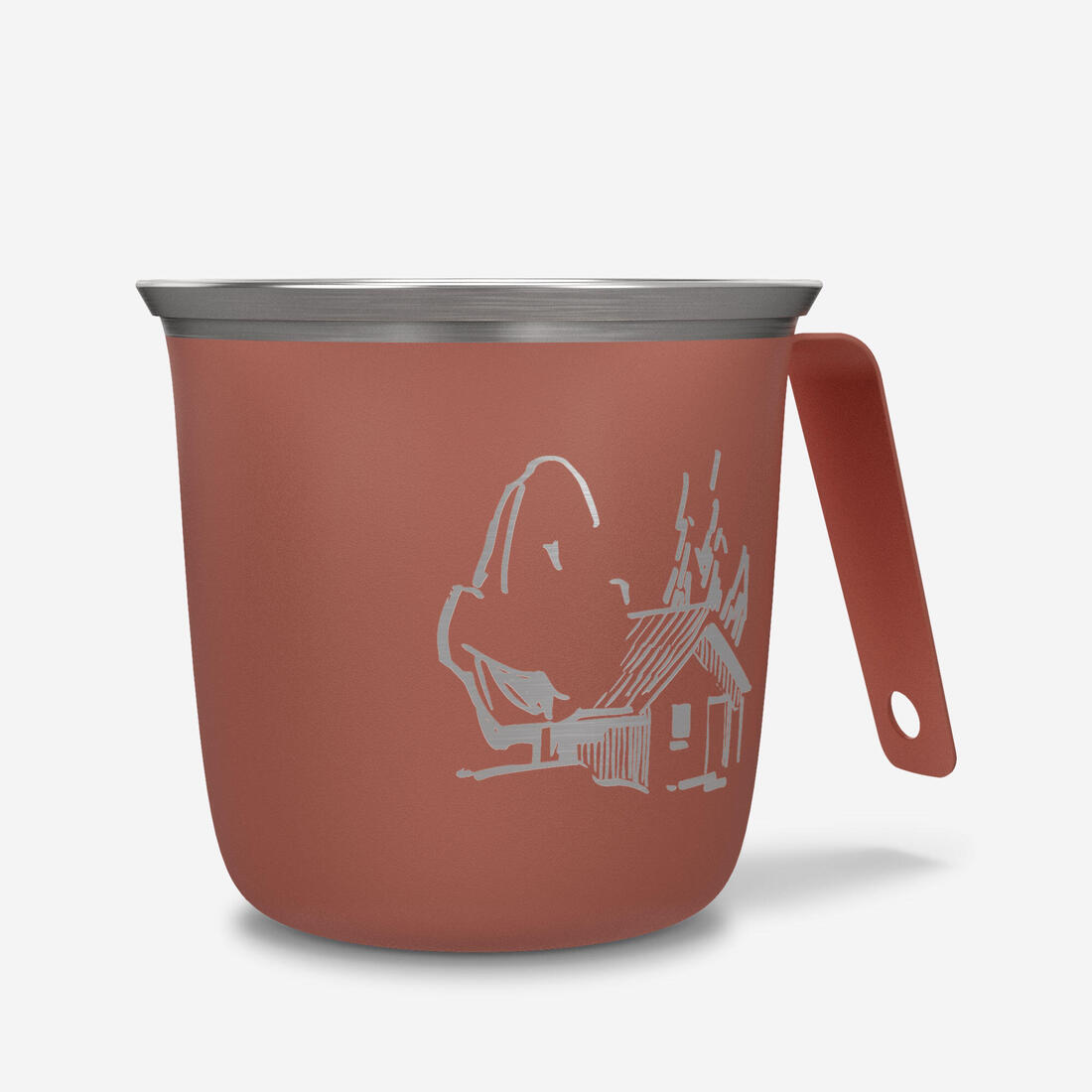 Tasse 500 acier inoxydable 0,3L, pour le camping et la randonnée - Verte.