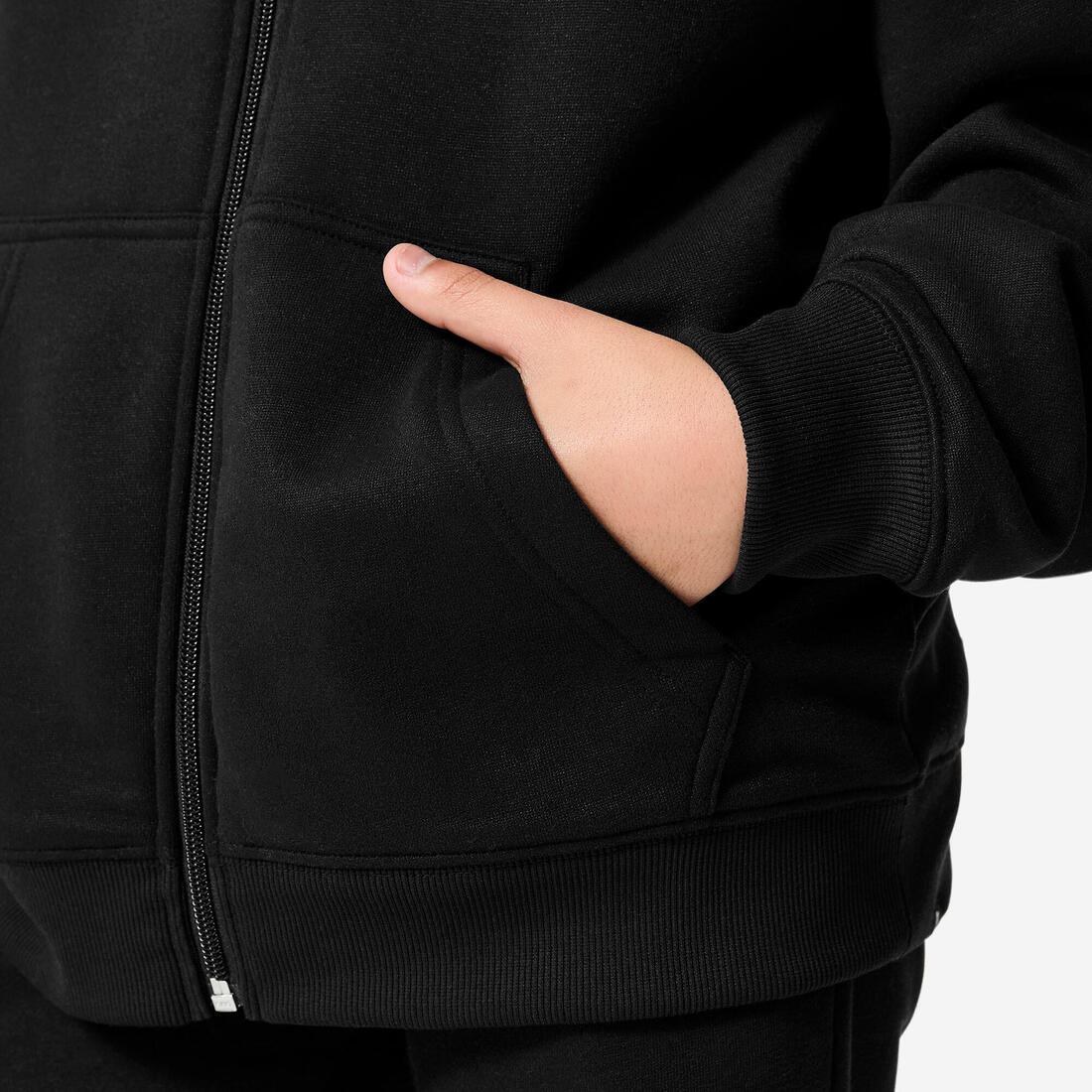 Sweat loose zippé avec capuche foncé