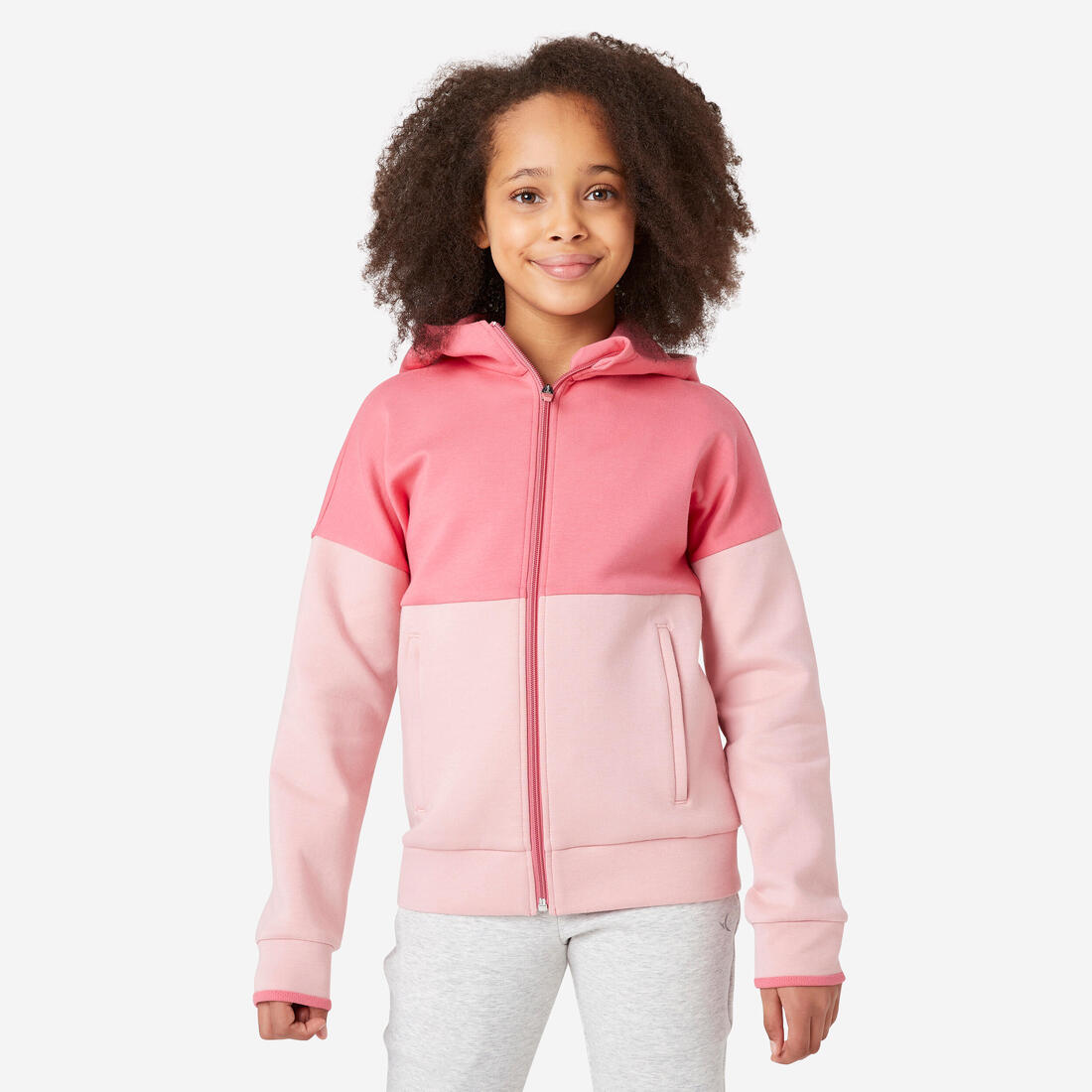Sweat zippé à capuche enfant coton respirant - 900