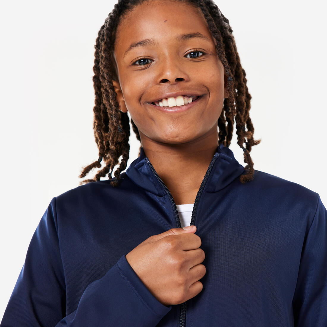 Survêtement enfant synthétique respirant - Gym'y bleu, pantalon marine
