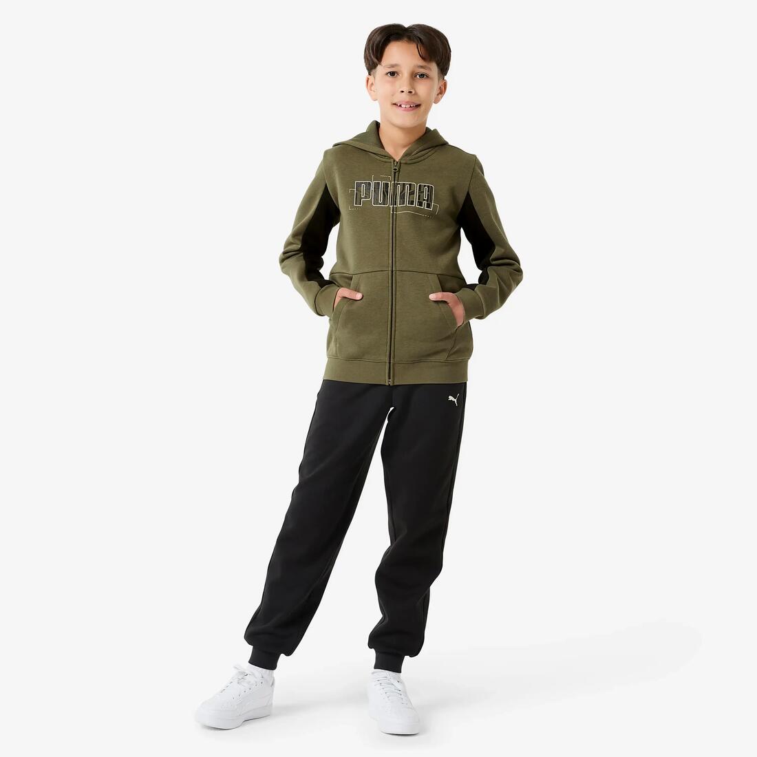 Ensemble de survêtement zippé enfant, noir et