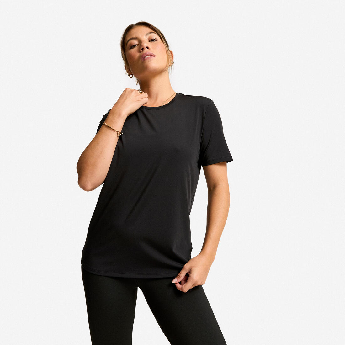 T-shirt manches courtes femme noir