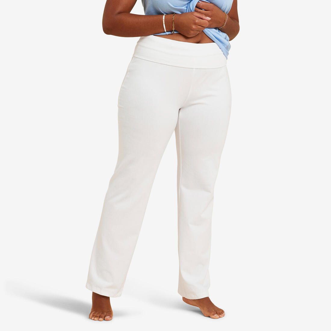 PANTALON COTON YOGA FEMME – blanc ultra