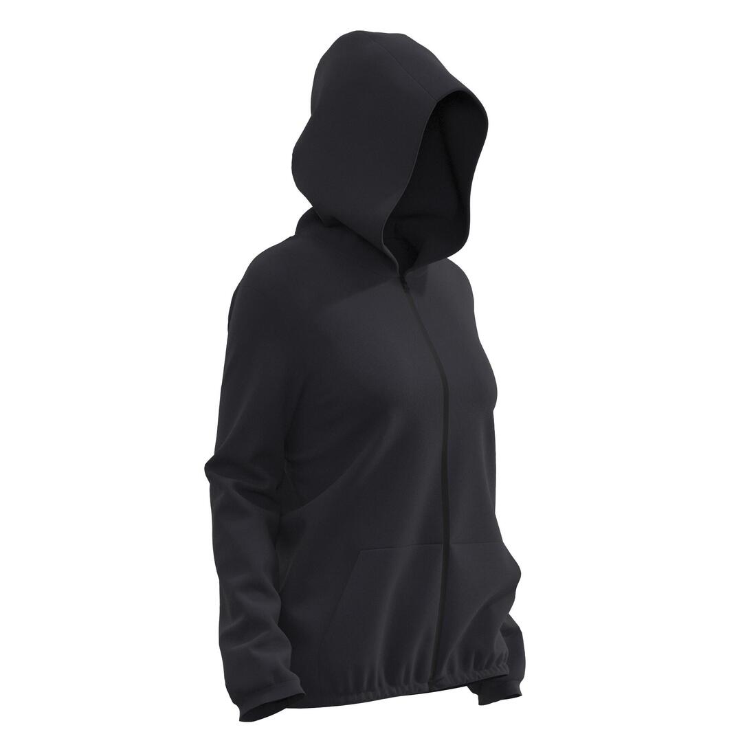 Sweat Zippé Fitness Femme - 100 Gris Pale