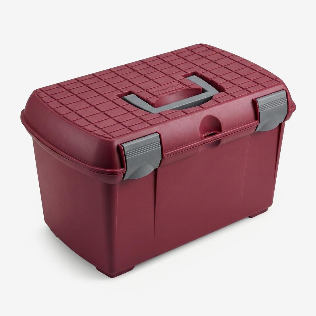 Mallette de pansage équitation 500 framboise et