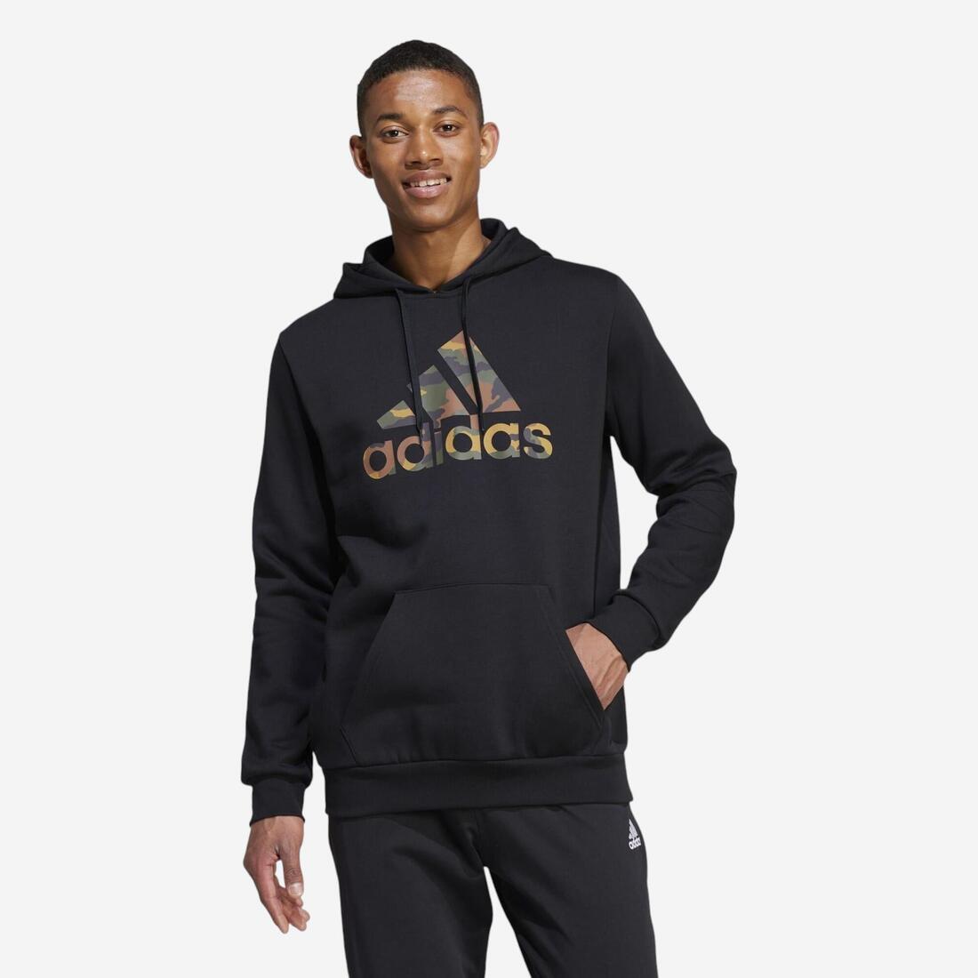 SWEAT-SHIRT A CAPUCHE CAMO DE FITNESS SOFT TRAINING ADIDAS HOMME NOIR – noir