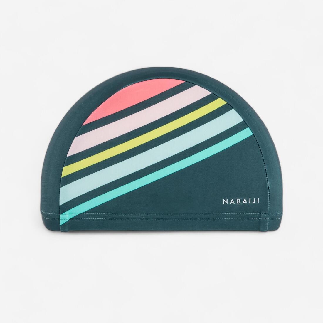 Bonnet de bain en maille - tissu imprimé - taille m - zebra