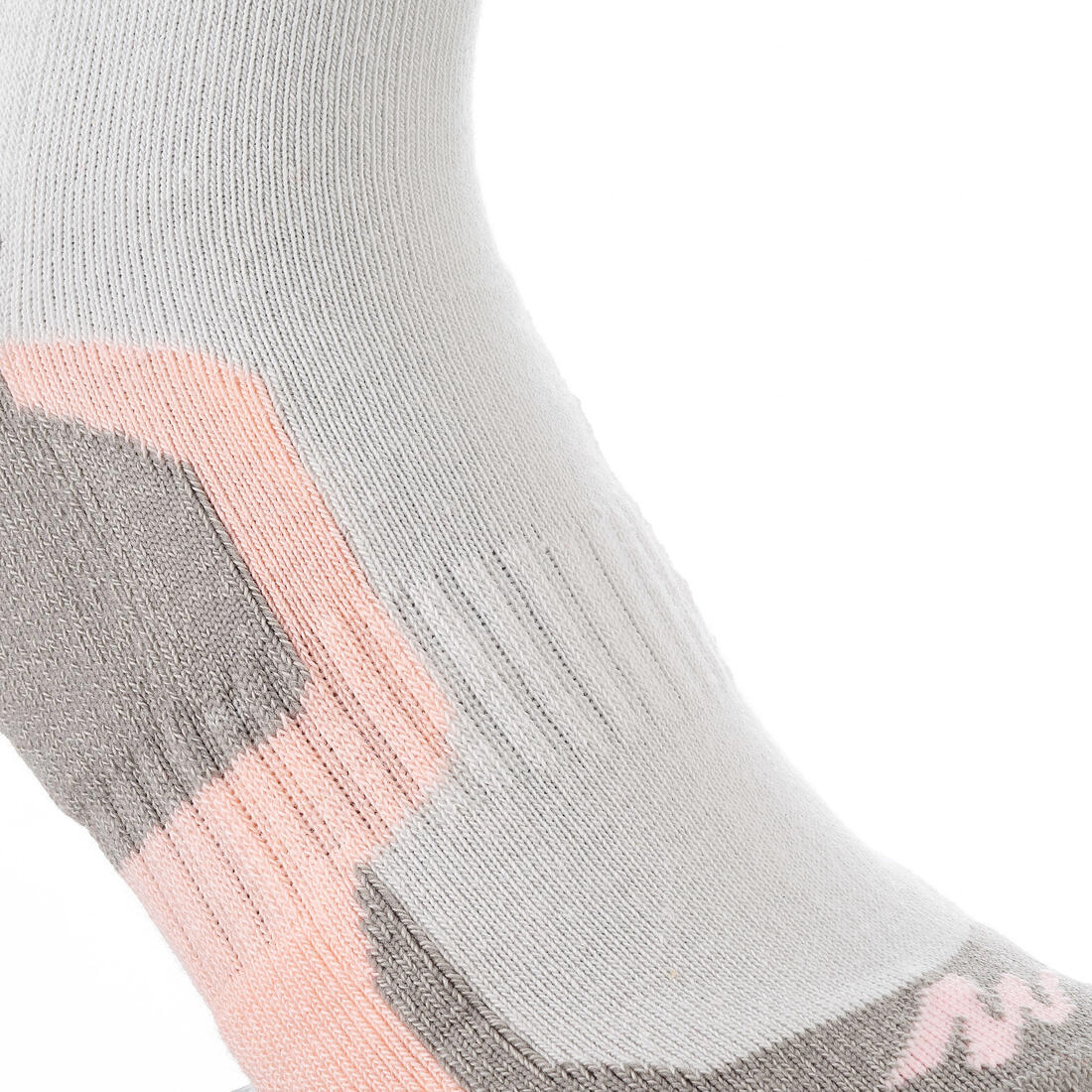 2 paires de chaussettes de randonnée tiges hautes enfant Crossocks Menthe Beige