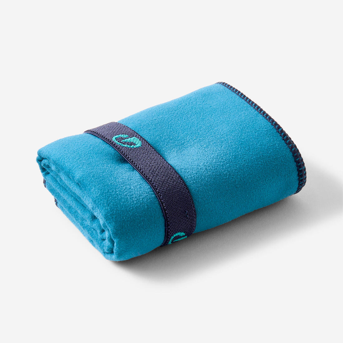 Serviette de bain microfibre double face taille S 39 x 55 cm, bleu/vert