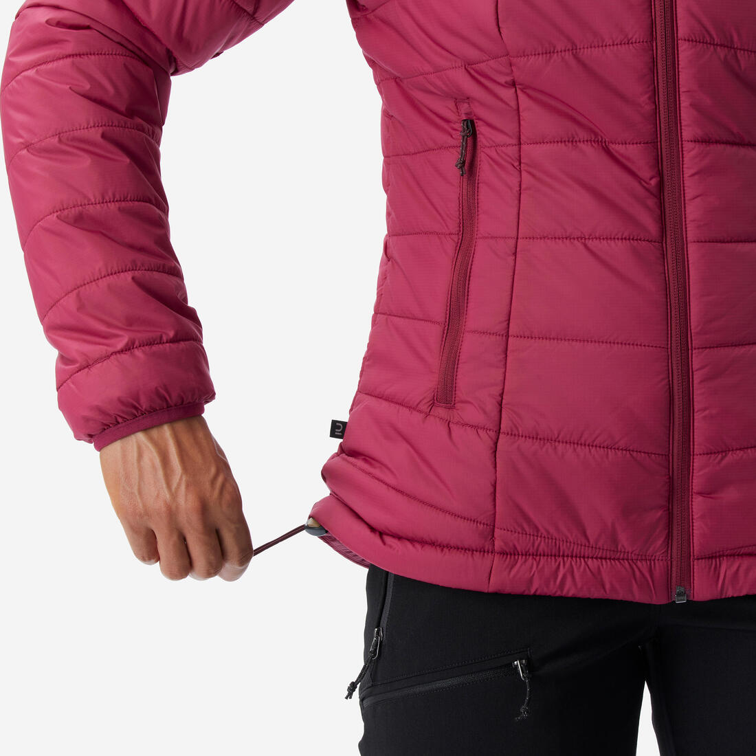 Doudoune de trek à capuche synthétique femme, MT100