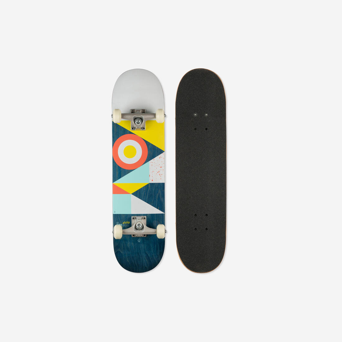 Planche de skate enfant 8 - 12 ans cp500 mid flag taille 7.5" – bleu électrique