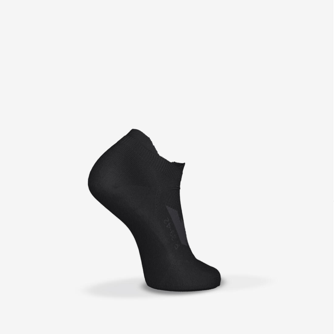 Lot de 2 paires de chaussettes de running junior, run500 noir