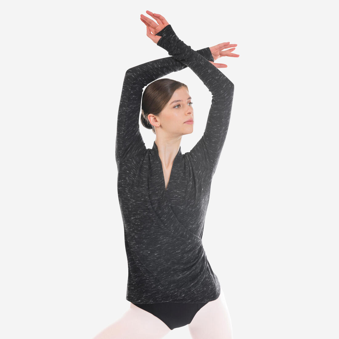 Cache coeur danse classique gris anthracite femme – gris