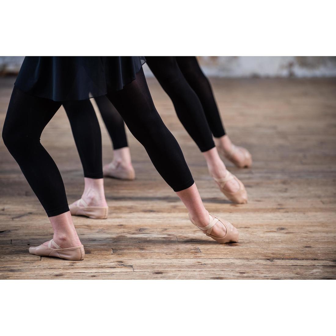 Demi-pointes danse classique bi-semelles en cuir souple beige tailles 28-42
