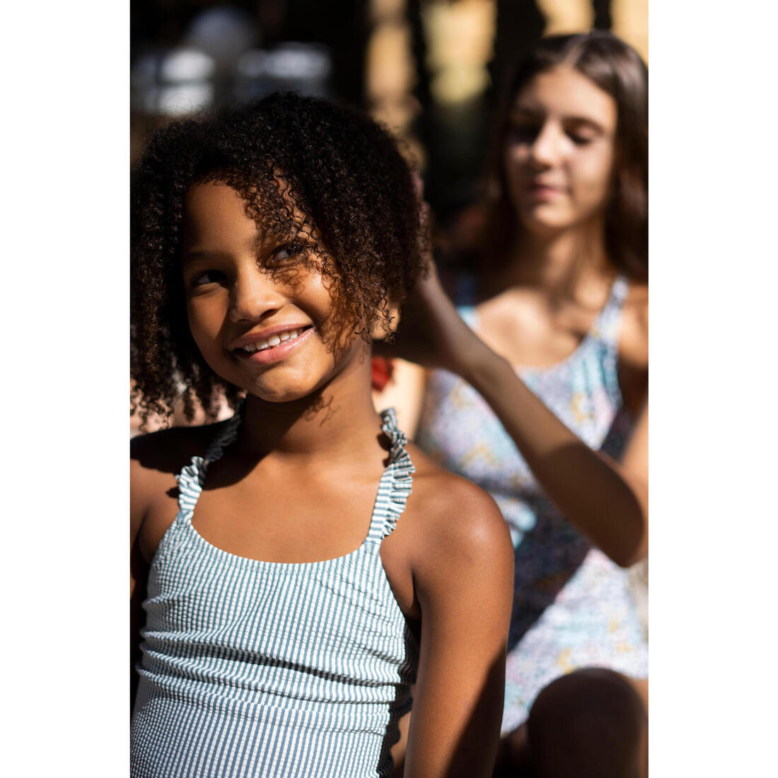 Maillot de bain de natation 1 pièce Fille ado, kaki lanzarote