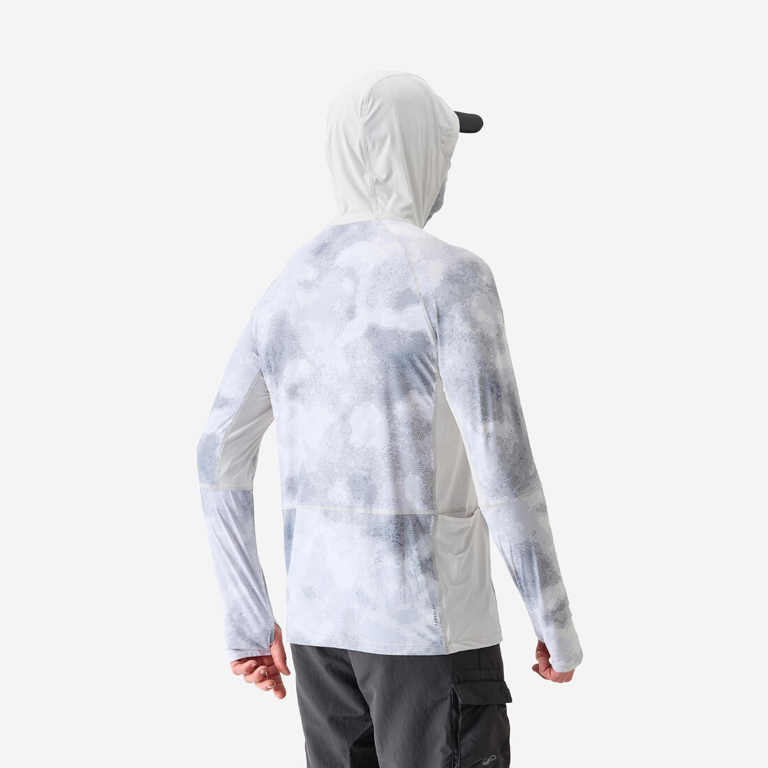 Tee-shirt de pêche Anti-UV 900 Cooling, Capuche et Tour de cou UPF 50+ Gris