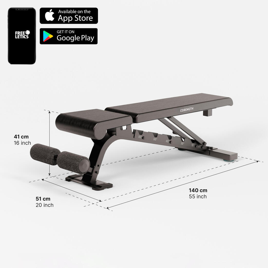 Banc de musculation renforcé, inclinable et déclinable - bench 900