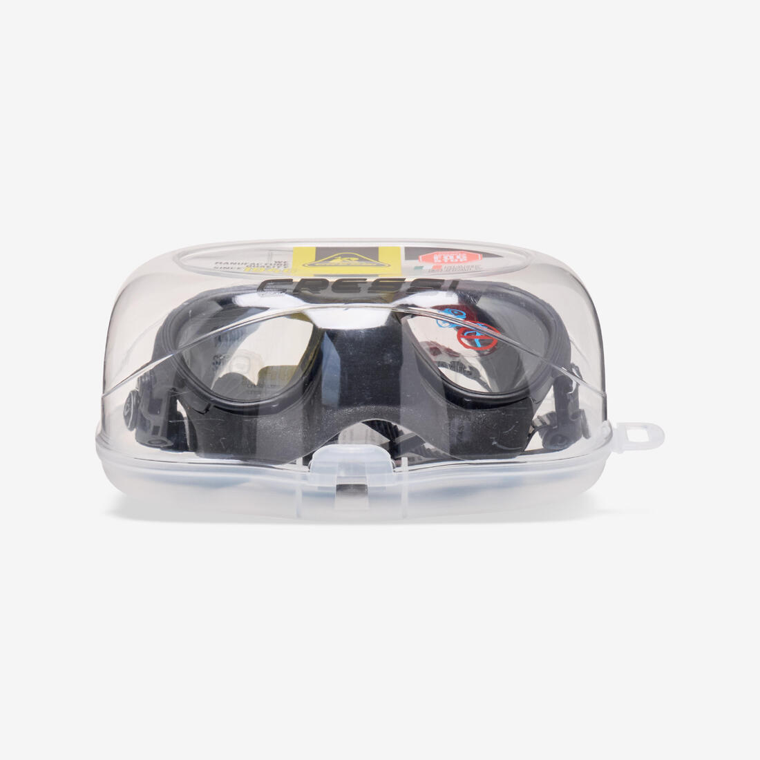 Masque de chasse sous-marine et apnée bi-hublot petit volume, Calibro noir